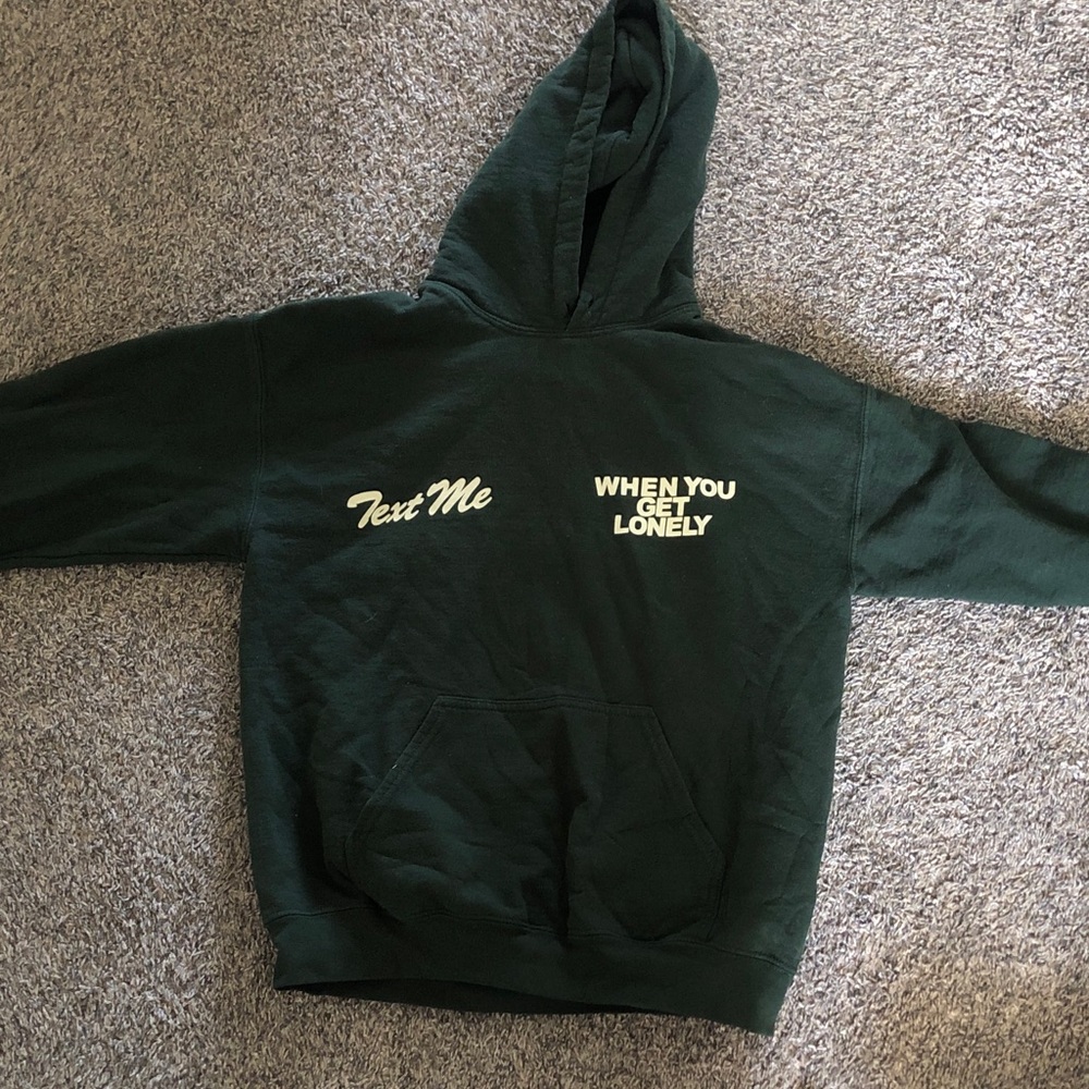 LONELY GHOST Forest Green Logo Hoodie